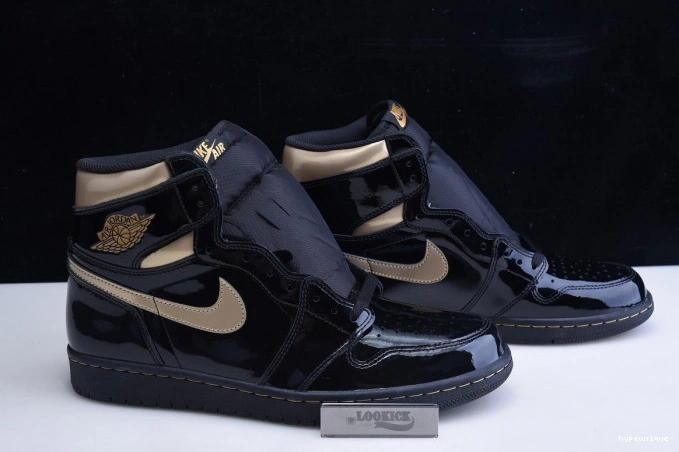 HYPE JORDAN GOLD 1 METALLIC 555088-032 RETRO AIR (2020) BLACK HIGH 0818